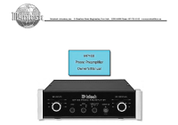 McIntosh MP-100 - Owners manual